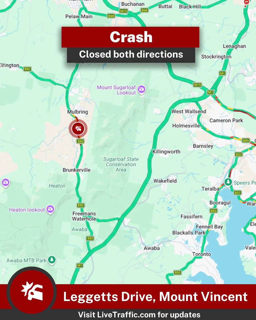 M1 Accident Today Live Update: Road Closure, Serious Accident at Mount Vincent